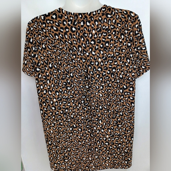 Anne Klein Leopard Mob Wife Animal Print Office Work Blouse Size M - Picture 7 of 8